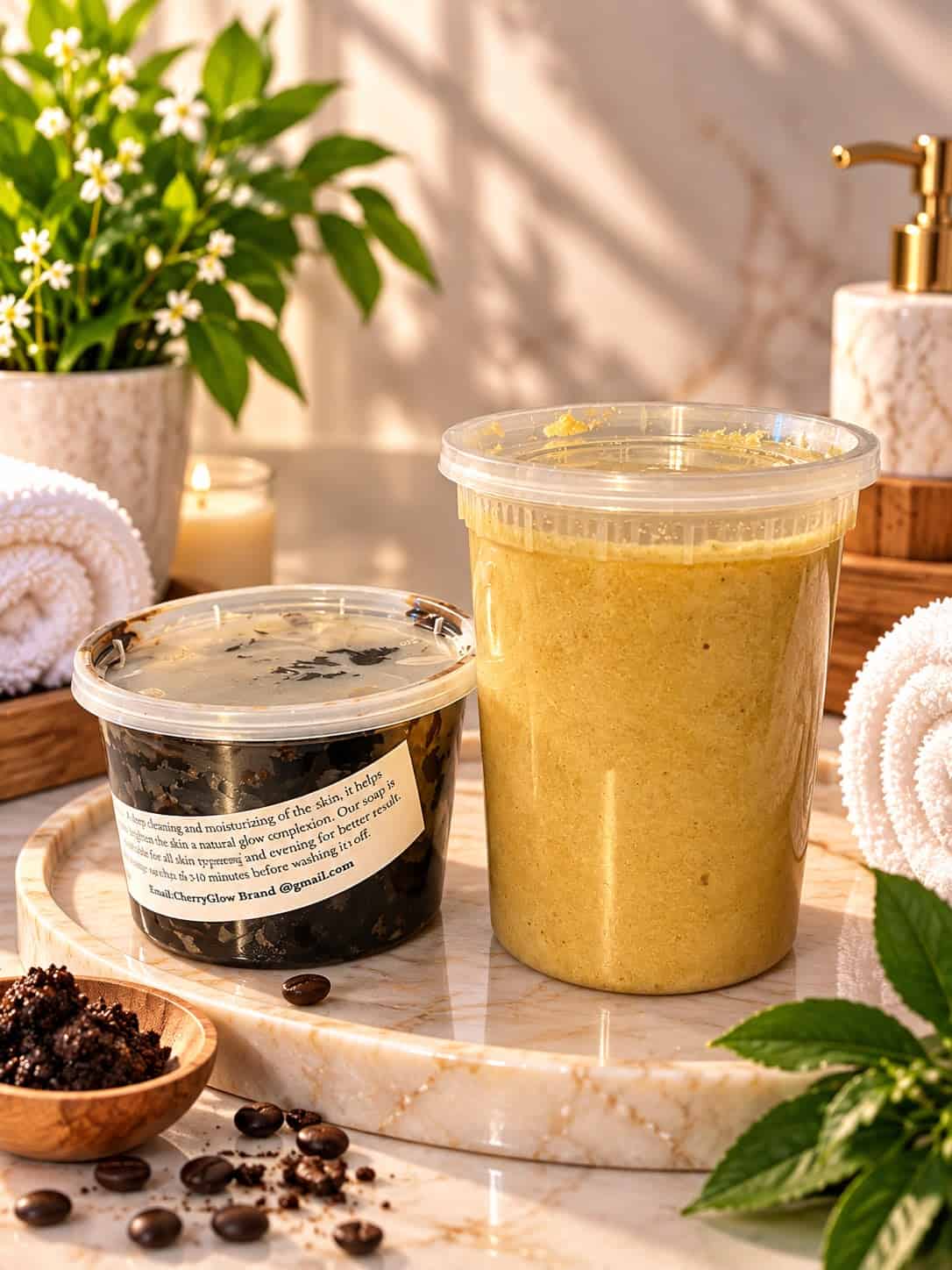 Licorice scrub and black (stretch marks and glowing skin)
